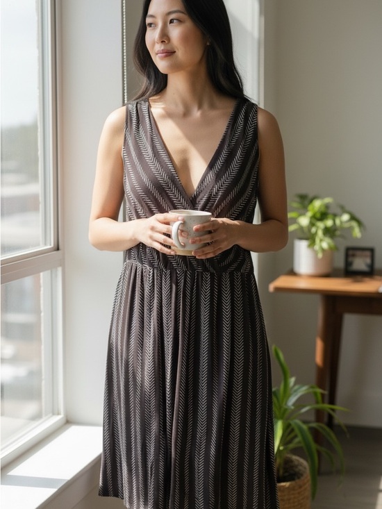 LOFT Dresses & Skirts - LOFT Burgundy Printed Faux Wrap Dress | XS